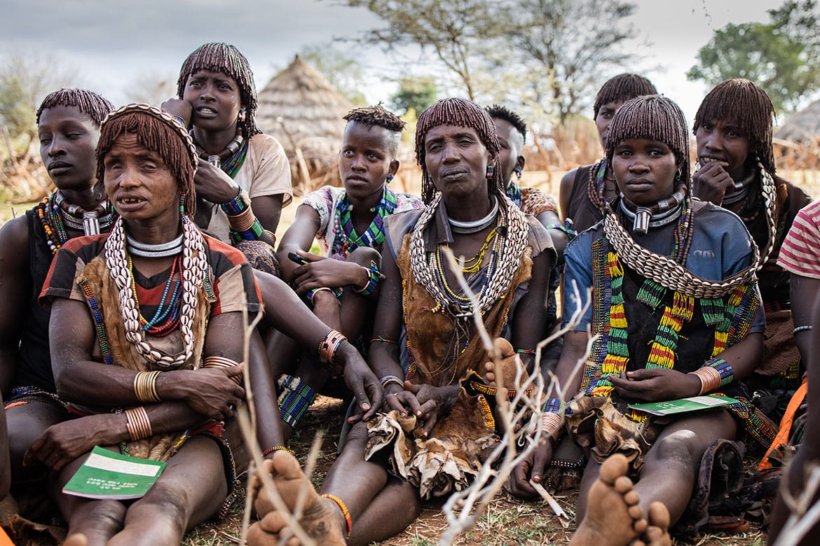 Members of women saving group, attends a meeting with other women saving groups and Global Communities staffs in Hamer Woreda, South Omo Zone, SNNPR region, Ethiopia.
